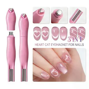 3 in 1 Cat Eye Nail Magnet Tool | Professional Nail Shaping Multi-Function Nail Magnets of Cat Eye Gel Polish | Magnetic Nails Art Tools Home DIY Salon Manicure Design