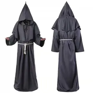 Halloween Cosplay Costume Medieval Monk Robe Wizard Priest Stage Robe