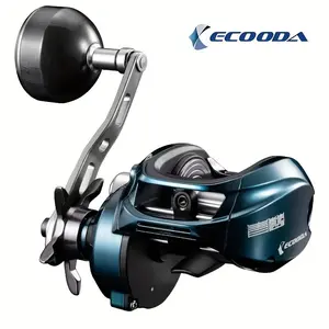 Eikuda Big Drop Fishing Reel in Blue, 12kg Drag Power with 5.9:1 and 8.0:1 Gear Ratios, Ecb600 600hg Slow Pitch Sea Fishing Reel