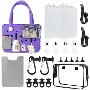 16 count Beach Bag Accessories for XL Large Bog Bag Doop Inside Accessories Set with Divider Tray Bags Hooks,  Holder, Insert Bags Replacement Rivets and Phone Holder