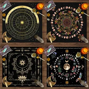 Tarot Tablecloth Board Game Decorative Cloth Have Your Power Mandala Moon Phase Floral Butterfly Tablecloth