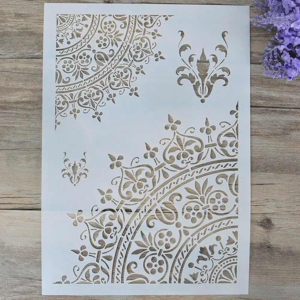 Mandala Pattern A4 Painting Template Stencils, Reusable Material Hollow Out DIY Drawing Template, Scrapbooking Painting for Wood Canvas Floor Wall, Mandala Design, Art Projects, Crafting Stencils