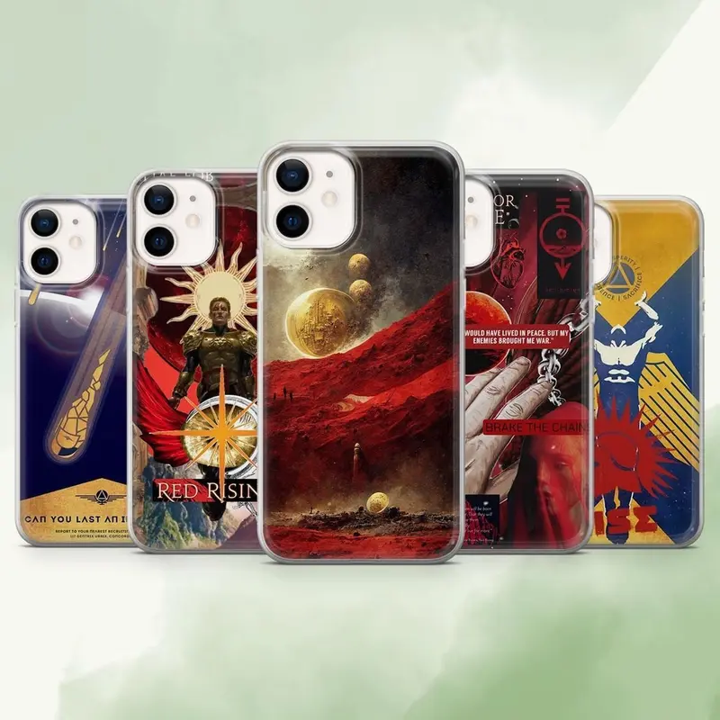 Red Rising Phone Case Bookish Cover for iPhone 17, 17Pro, 16, 16Pro, 15, 14, 13, 12, Samsung S25, S24, S23