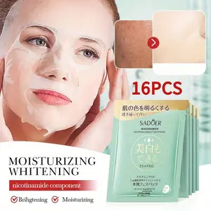 16pcs Japanese Niacinamide Facial Mask, 99% High Purity Niacinamide Brightening, Deep Moisturizing and Nourishing Skin, Softening Skin, Suitable for Dull and Pores Big, Travel Skin Care, Hydrating Mask, Perfect Gift for Women