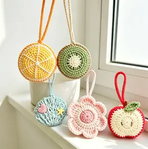 1 PC  Handmade Crochet Water Bottle Carrier Net Bag Reusable Portable Milk Tea Coffee Cup Sleeve Outdoor Fruit Storage Hand Pouch    "