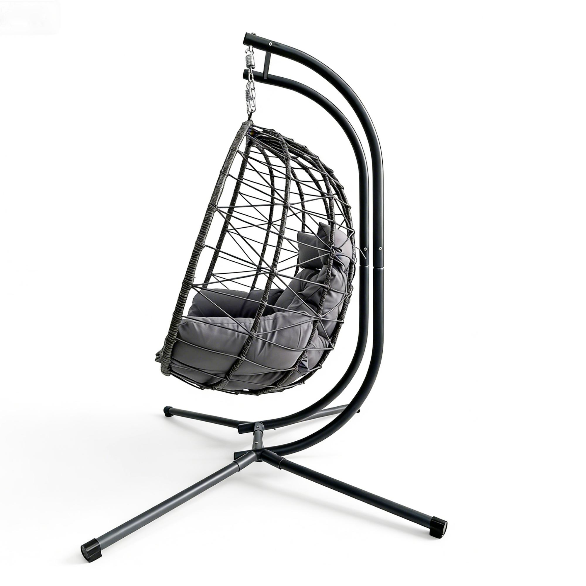 Viral Double Hanging Egg Chair With Stand, 2-Person Oversized Wicker Hammock Swing Chair With Thick Cushion, Loveseat Lounge Egg Chair for Indoor Bedroom Living Room Outdoor Patio Balcony Garden Backyard, Relaxing Rattan Swing Chair for Home