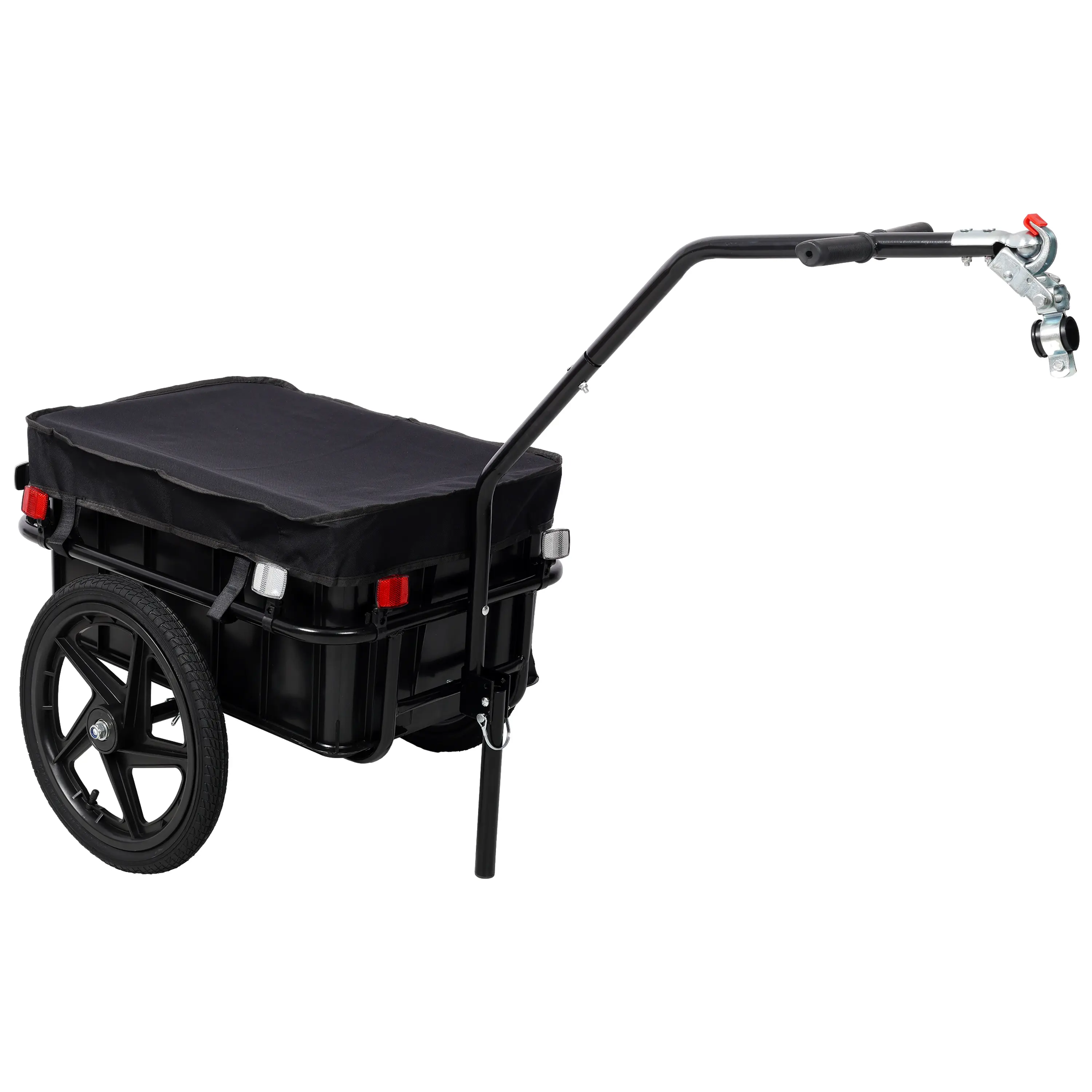 Bike Cargo Trailer with Support Bar, 600D and 900D PVC Waterproof Cover, Removable Box, Utility Bike Wagon Trailer for Shopping Camping and Outdoor Activities