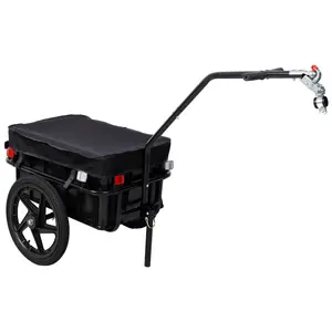 Bike Cargo Trailer with Support Bar, 600D and 900D PVC Waterproof Cover, Removable Box, Utility Bike Wagon Trailer for Shopping Camping and Outdoor Activities