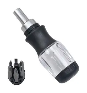 Home Plus XD14020 6 in 1 Stubby Ratcheting MultiBit Screwdriver - pack of 6