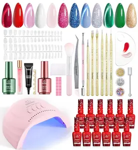 Beetles Gel Nail Polish Starter Kit - UV Light&Top Base Gel&Manicure Tools DIY Nails Art Gift for girl Gift for woman gel x nails salon nails at home Curtics Fall Nail Thanksgiving Gift Black Friday Winter Nail Christmas Gift