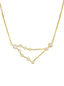Sterling Forever 'When Stars Align' Constellation Necklace – 14K Gold Plated Zodiac Necklace for Women – Dainty Personalized Star Sign Jewelry with CZ Accents.