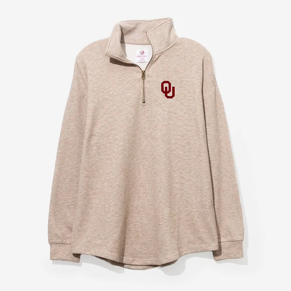 Oklahoma Sooners Heathered Fleece Pullover | Tan