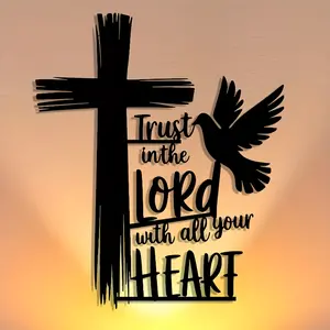 Elegant Metal Wall Art with Cross and Dove Design, Perfect Home & Office Decor, Ideal Housewarming Gift, Unique Collectible Item, Modern Home Decor