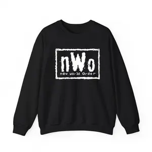 nWo New World Order Sweatshirt Graphic Sweater Casual Streetstyle Fleece Fabric Pullover Trendy Tops Collection for Unisex