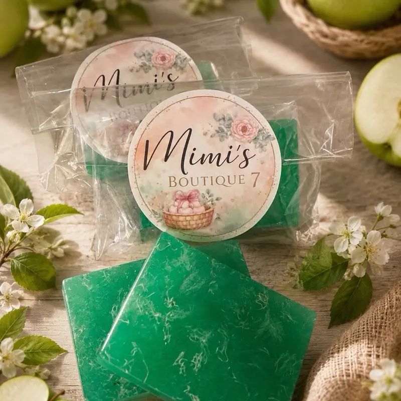 Apple Loofah Glycerin Soap, Handmade Moisturizing Exfoliating Soap, 2 Pack
