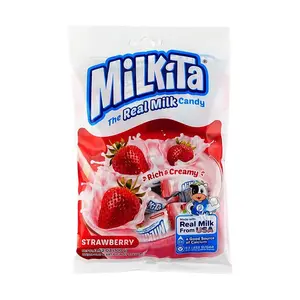 Milkita Strawberry Milk Candy 100g - Authentic Indonesian Sweet Treat, Individually Wrapped