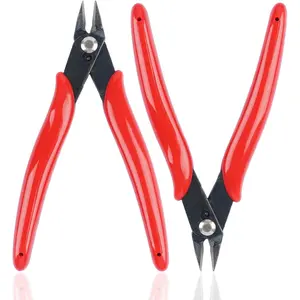 1 Pack  Wire Cutters, 5 Inches Flush Cutters Pliers, Diagonal Side Cutters Nippers, Zip Tie Sprue  for Electronics, Plastic Models,  (Red)