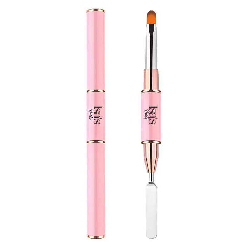 ISIS Professional 2-tip Brush for Polygel and Builder Gel - pink