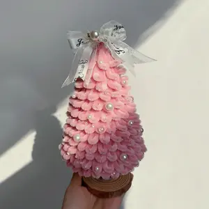 Holiday Decorations,DIY Craft Twist Stick Christmas Tree Material Pack Colorful Plush Stems Twist Stick Xmas Tree Desk Display Mold