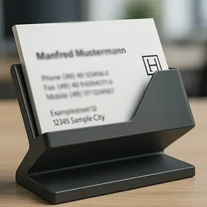 Modern Business Card Holder, Durable Plastic Desktop Organizer, Unisex Professional Storage Box, Suitable for Home & Office Display, Office Accessories