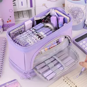 Large Capacity Pencil Case Handheld Pen Bag Office Supplies Writing Stationery School Makeup Gift for Teens Girls Boys Men Women Adults, New Condition