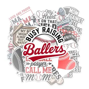 10 Pcs Baseball Mom Stickers | Fun Baseball Decal Pack of 10 | Proud Mom Quotes, Baseball Support