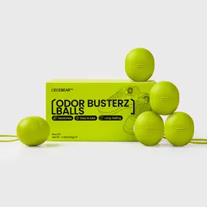 CECEBEAR Odor Busterz Balls, Eucalyptus & Mint Scent, Long-Lasting Air Refresher and Odor Eliminator for Shoes, Gym Bag, Closet, Locker, Hamper & Drawer, Pack of 5 Pairs