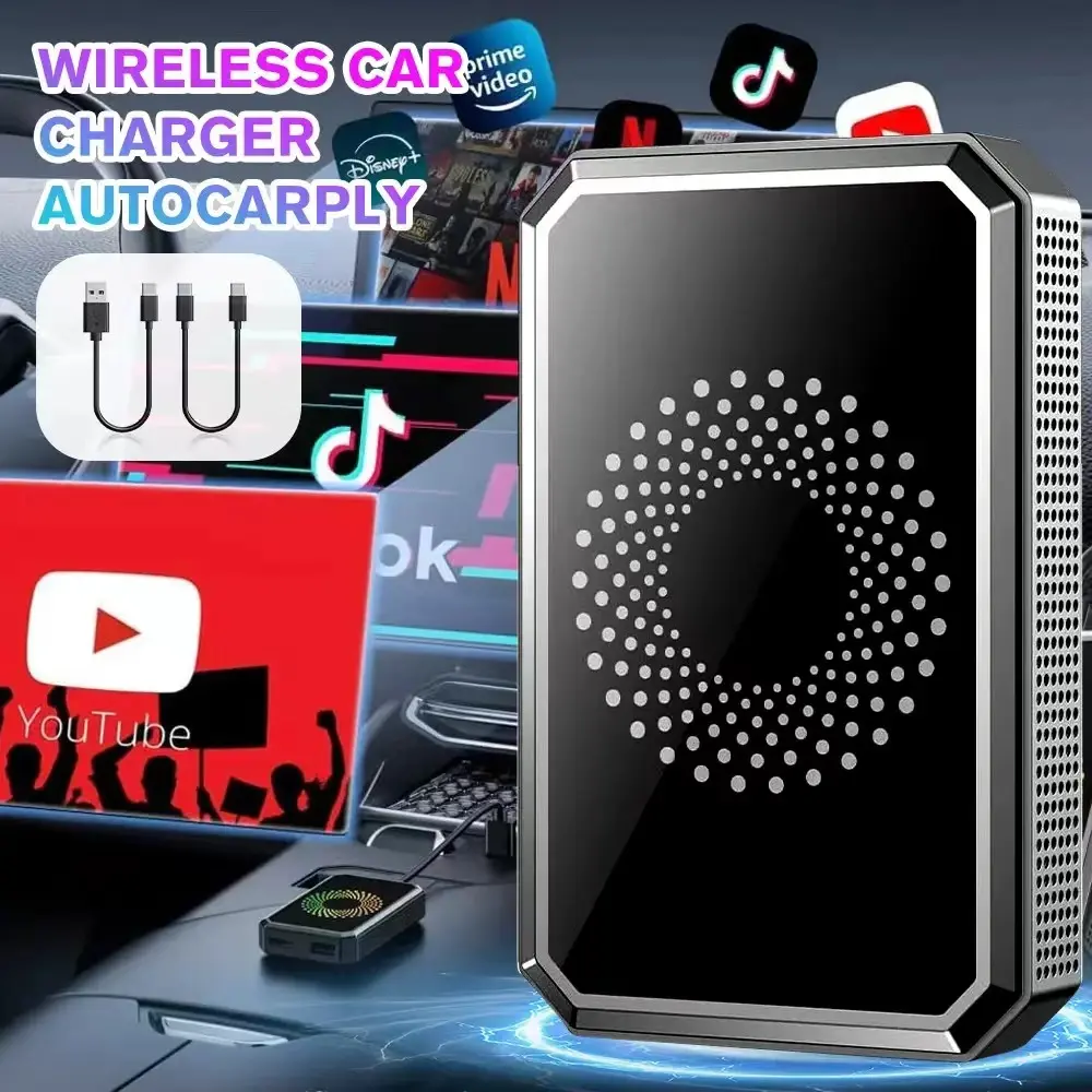 Wired to Wireless Carplay Adapter, Carplay Converter, Compatible with Original Carplay Vehicles, Play Netflix Youtube Tiktok, Automatic Connection Feature
