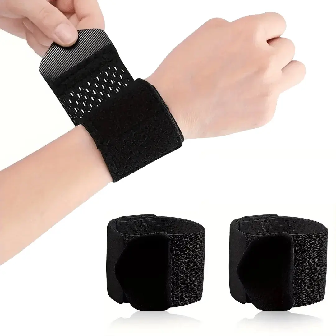 Sports Wristband, 2-Pack Elastic Wraps with Adjustable Fit for Men & Women, Support Brace for Power Lifting & Carpal Tunnel, Elastic Wristbands, Wrist Bands Sports, Lifting Supportive Sports Wristbands