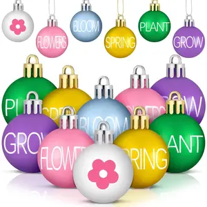 24 Tree-Shaped Colorful Hanging Decorations, Spring Festival Ornaments, Home Ornaments, Blue Balls, 1.57 Inch Seasonal Decor