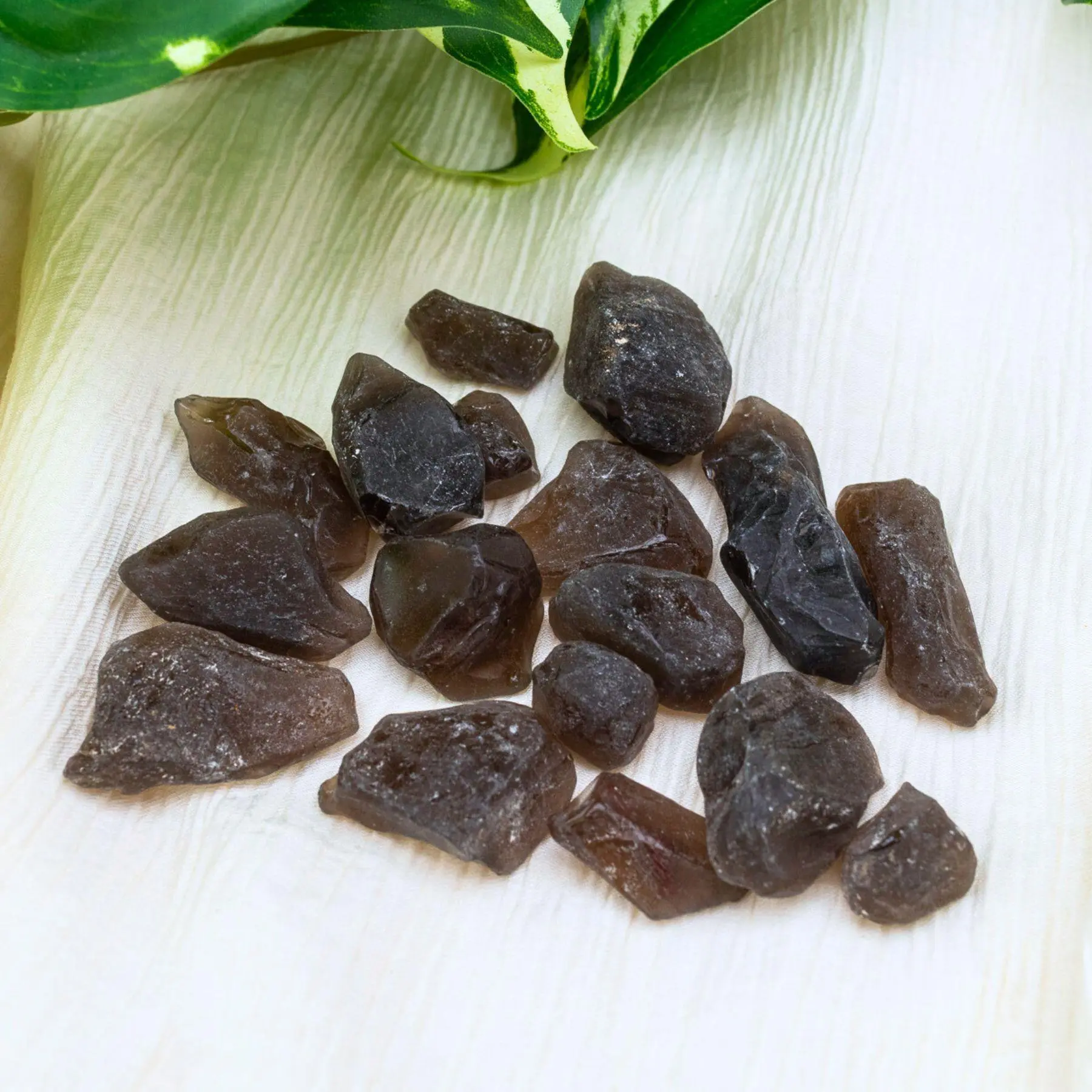 Down To Earth Smoky Quartz Raw Polished Stones 0.25-1" Size for Root & Sacral Chakras Capricorn Scorpio Elements Earth