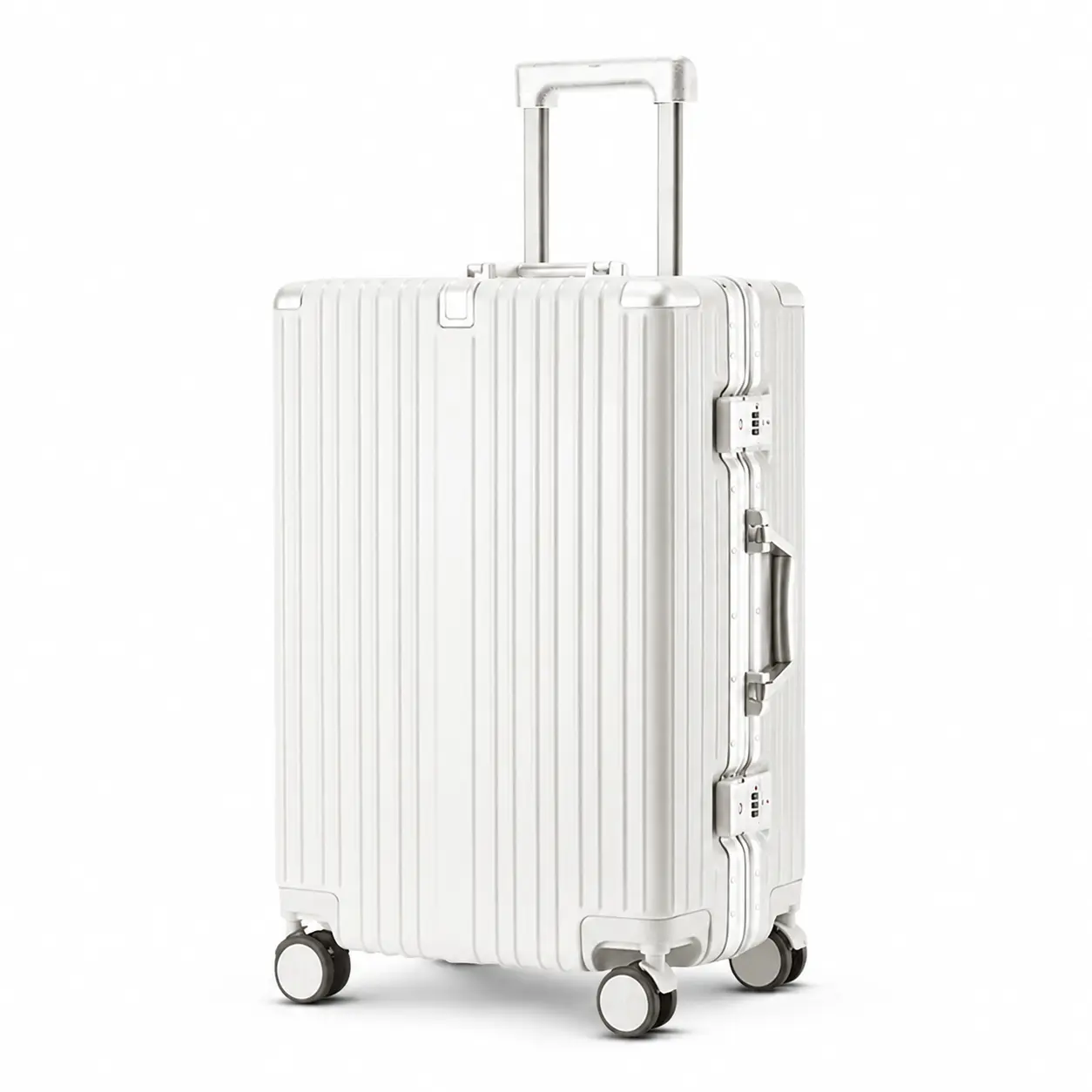 Carry-On Luggage, 22-Inch Zipperless Hardshell Suitcase with Aluminum Frame, Cup Holder, Front Bag Hook & USB Charger Port, Lightweight PC Travel Case with Metal Corner Protectors, 360° Spinner Wheels, Retractable Handle & TSA Lock