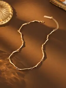 1pc Cool 3D Wave Twist Necklace for Men & Women - Wave Texture, Unisex Modern Minimalist for Daily Wear, Date Night, Gift - Durable 3D Wave Design, No Plating, Versatile for Casual or Dressy Outfits