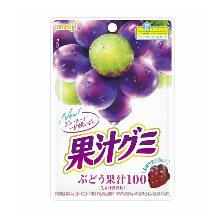 MEIJI Chewy Fruit Gummy Kajyu Grape Snack - 54g