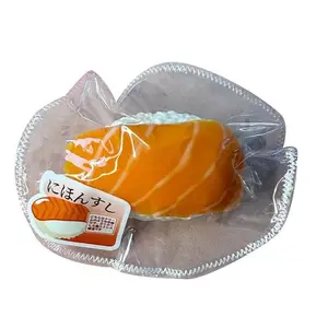 Japanese Salmon Sushi Squishy, Creative Simulation Silicone Stress Relief Rebound Fidget Toy Stress Relieving Accessory