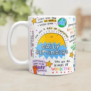 Daily Reminders Mug | Positive Affirmation Gift| Birthday, Friendship, Thinking Of You Cup