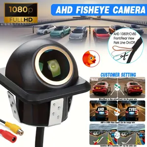 1080P AHD Fisheye Vehicle Camera - High Definition Front And Rear View Reversing Camera Featuring Night Vision, Parking Assistance Lines, And Wide Angle for Suvs, Rvs, And Pickup Trucks, Without Battery