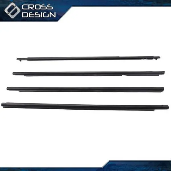CROSSDESIGN 1 Set (4pcs) Car Window Weatherstrips Belt Seal Kit - Felt, Waterproof, Leakproof, UV-Coated Sun Protection, Fine Buckle, Easy Install Moulding Trim Car Interior Accessory for Toyota Corolla 2009-12 Door Protector