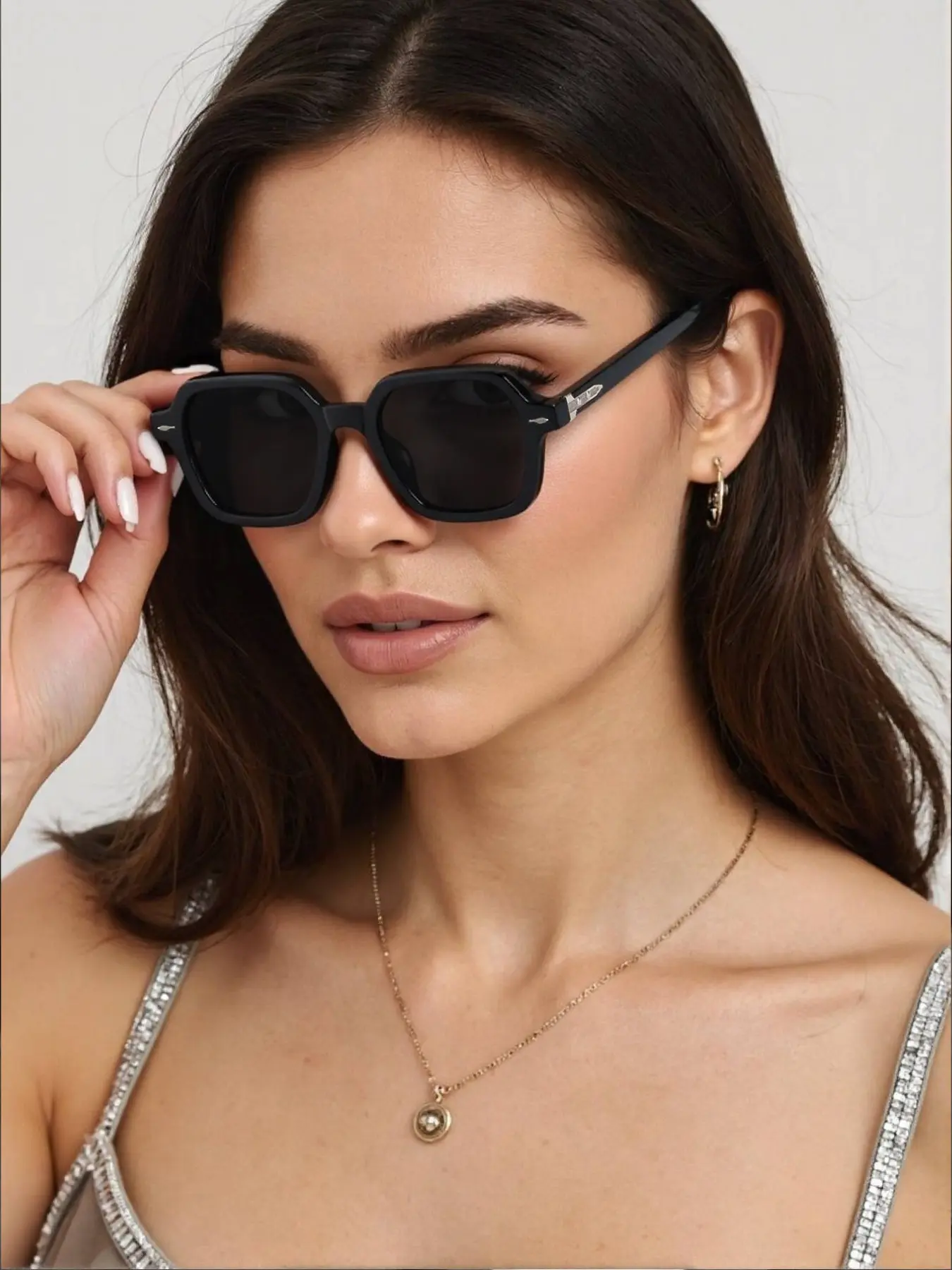 Women's Frame Acrylic Sunglasses, Square Sunglasses, Trendy Casual Sunglasses, Fashionable Uv400 Lenses, Travel Essential Accessory, Fashion Eyewear, Perfect for All Seasons
