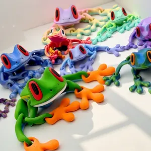 3D Printed Magnetic Frog Refrigerator Magnet, Funny Frog Magnet, Jointly Moveable Tree Frog Model, Decorative Fridge Accessory, Fun Office Desk Decoration