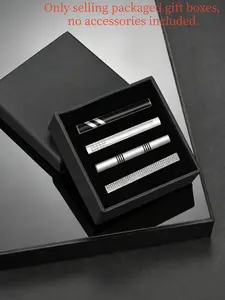 Square Tie Clip Set Display Box, 8.5x8.5x2.8cm, Men's Accessory Organizer, Wedding Birthday Graduation Gift Packaging Box