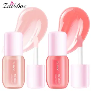 ZaiDoc Transparent Lip Gloss - Juicy Glossy Finish, Hydrating Sheer Pink/Bare Shades for Plump, Glowy Lips