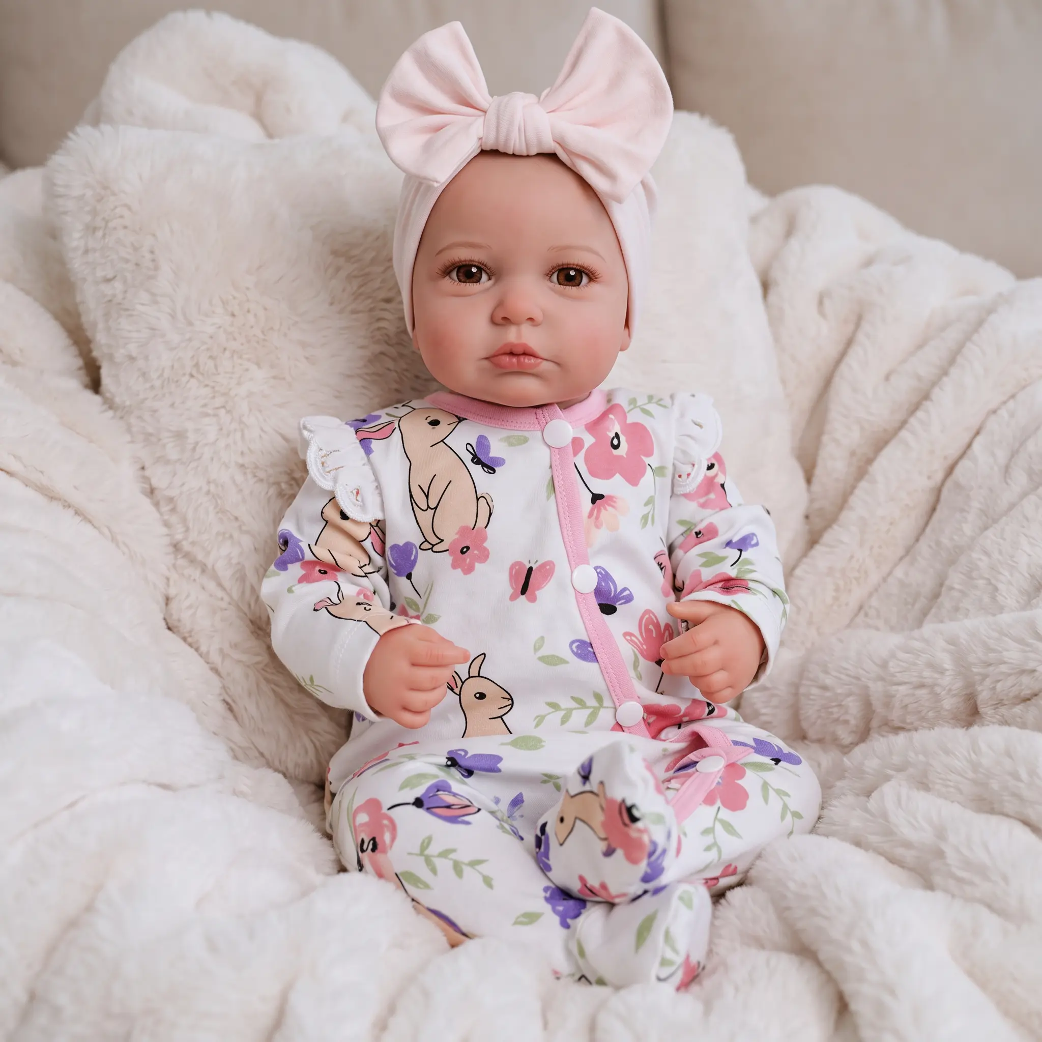 Lifelike Reborn Baby Dolls 20 Inch Fabric body+vinyl limbs Real Life Baby Dolls For kids Age 3+ Suitable gifts for Mother's Day Valentine's Day Children's Day & Christmas
