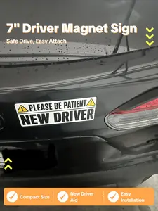 7" Long New Driver Precaution Magnet Sign, Compact Easy-Attach Car Accessory, Versatile Car Accessories for Safe Driving, Ideal for Various Vehicle Models, Accessories For Car