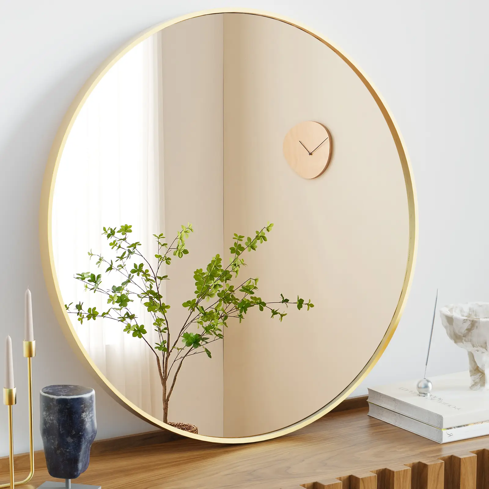 【Deal】Round Wall Mirror, Bathroom Mirrors for Over Sink, Circle Mirror for Bathroom, Entryway, Bedroom, Vanity Decor christmas 2024 ornament