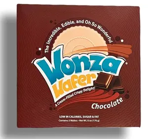 Wonza Wafer Chocolate Cream-Filled Crispy Lazenske Oplatky Traditional Christmas Snack Cake (6 oz, 5 Wafers)