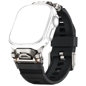 Rugged Sport Band Compatible for Apple Watch Ultra 3 2 Band 49mm 46mm 45mm 44mm 42mm, Silicone Sport Strap for iWatch Series 11 10 9 8 7 6 5 4 3 SE