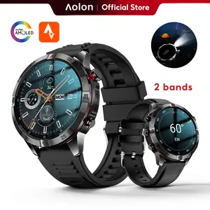 【Premium Business】Aolon GT6 Pro Spring Rugged Outdoor Smartwatch Wearable — 1.51" AMOLED, LED Flashlight & Compass, Bluetooth Call, Heart Rate & Fitness, 5-Button, 500mAh Battery (60 Days), 1ATM & IP68 water-resistant.