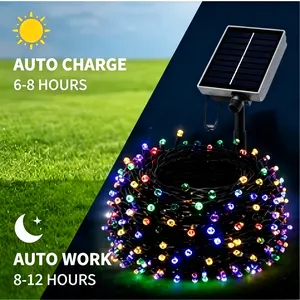 Solar Powered Christmas String Lights 328ft with 800 LED Beads, 8 Lighting Modes and Remote Control Design, Auto On Off Energy Saving Outdoor Lights for Garden Patio Holiday Decor