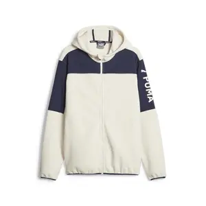 PUMA Mens Fit Hybrid Jacket Training Athletic Outerwear Casual Fleece - Off White